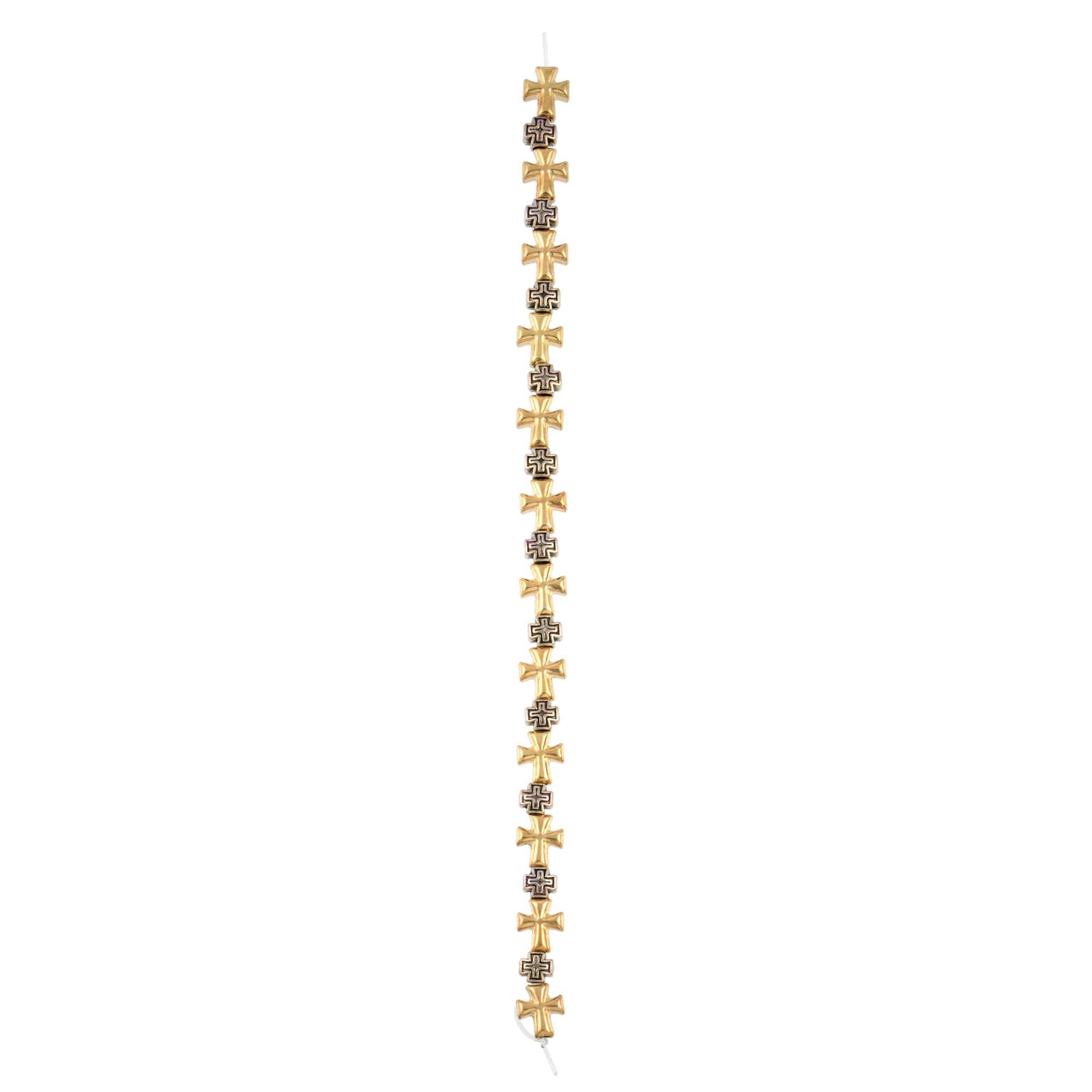 Antique Silver & Gold Metal Cross Mix Beads by Bead Landing™
